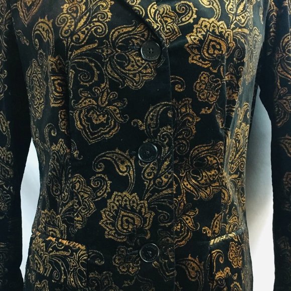 LAUREN RALPH LAUREN Women's Classic Velveteen Jacquard Fitted Blazer EUC Size 6 - Picture 9 of 11